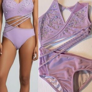 LA dance designs Solo dance custom lavender purple costume AMBITION leotard MC